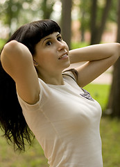 Image showing girl relaxing in the park