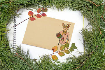 Image showing New Year Greeting Card with Pig