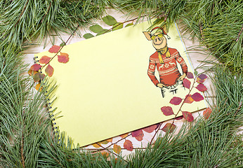 Image showing New Year Greeting Card with Pig