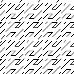 Image showing Vector geometric pattern in black and white style on a white background.