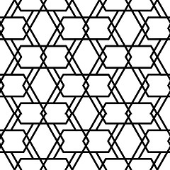 Image showing Vector geometric pattern in black and white style on a white background.