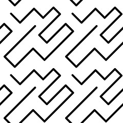 Image showing Vector geometric pattern in black and white style on a white background.