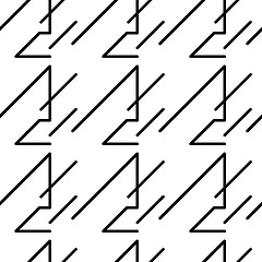 Image showing Vector geometric pattern in black and white style on a white background.