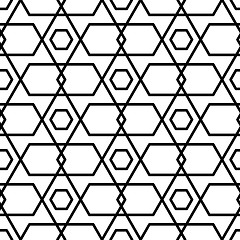 Image showing Vector geometric pattern in black and white style on a white background.