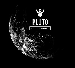 Image showing Pluto, the planet responsible in astrology for the transformation, rebirth, the collective energy of the masses. Vector illustration