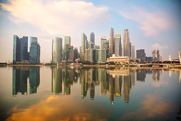 Image showing Singapore financial district in the morning