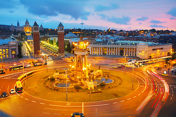 Image showing Aerial overview on Plaza Espanya