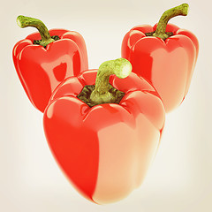 Image showing Red bulgarian pepper. 3d illustration. Vintage style