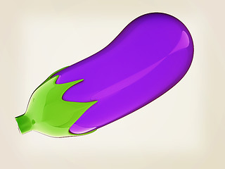 Image showing Eggplant icon. 3d illustration. Vintage style