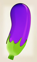 Image showing Eggplant icon. 3d illustration. Vintage style