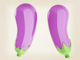 Image showing Fresh Eggplant vegetable isolated icon. Eggplant for farm market