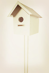 Image showing birdhouse - a metal souvenir. 3d illustration. Vintage style