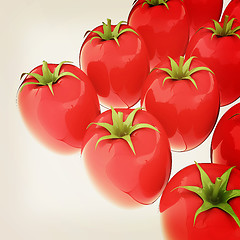 Image showing tomato. 3d illustration. Vintage style