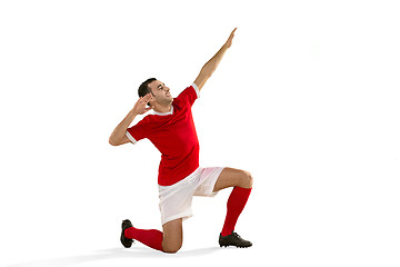 Image showing Happiness football player after goal