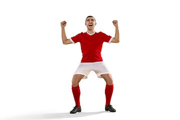 Image showing Happiness football player after goal