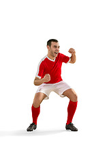 Image showing Happiness football player after goal