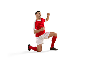 Image showing Happiness football player after goal