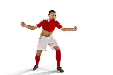 Image showing Happiness football player after goal