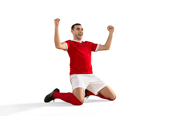 Image showing Happiness football player after goal