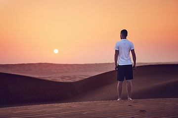 Image showing Sunrise in desert