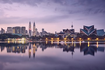 Image showing Moody sunrise in Kuala Lumpur