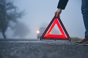 Image showing Traffic problem in thick fog