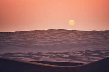 Image showing Sand dunes at sunrise