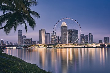 Image showing Singapore skyline at dusk