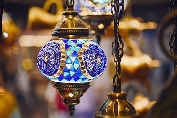 Image showing Lamp at souq in Muscat