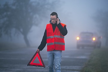 Image showing Traffic problem in thick fog