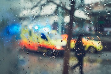 Image showing Emergency medical service in the rain