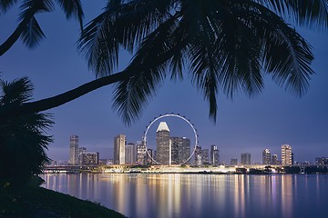 Image showing Singapore skyline at dusk