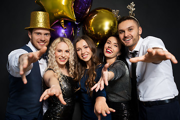 Image showing friends at christmas or new year party