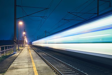 Image showing Light trail of the train 