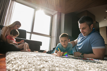 Image showing young couple spending time with kids