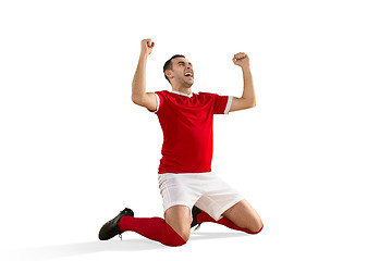 Image showing Happiness football player after goal