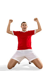 Image showing Happiness football player after goal