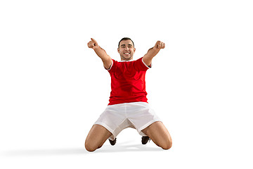 Image showing Happiness football player after goal