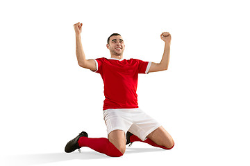 Image showing Happiness football player after goal