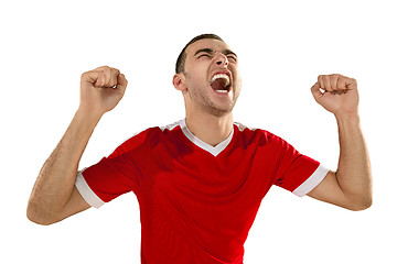 Image showing Happiness football player after goal