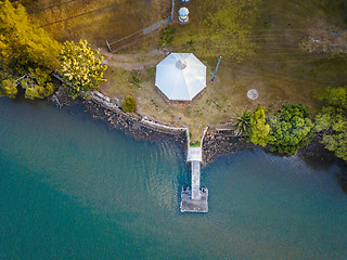 Image showing Afternoon light on Hawkesbury River Jetty