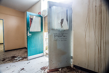 Image showing Peat Island abandoned buildings in decay