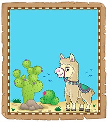 Image showing Llama theme parchment 1