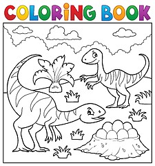 Image showing Coloring book dinosaur subject image 2