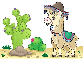 Image showing Llama in sombrero theme 3