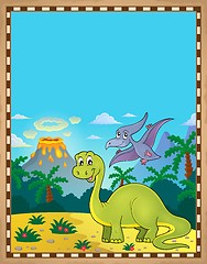 Image showing Dinosaur theme parchment 1