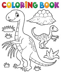 Image showing Coloring book dinosaur subject image 3