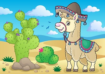 Image showing Llama in sombrero theme 2