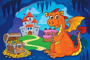 Image showing Dragon holding cake theme image 4