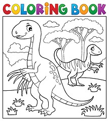 Image showing Coloring book dinosaur subject image 4